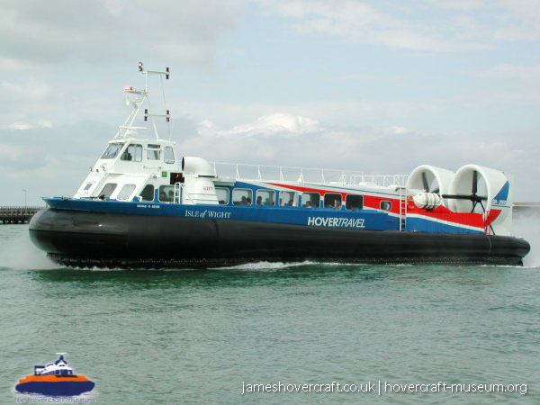 AP1-88 hovercraft with Hovertravel -  (credit: The <a href='http://www.hovercraft-museum.org/' target='_blank'>Hovercraft Museum Trust</a>).